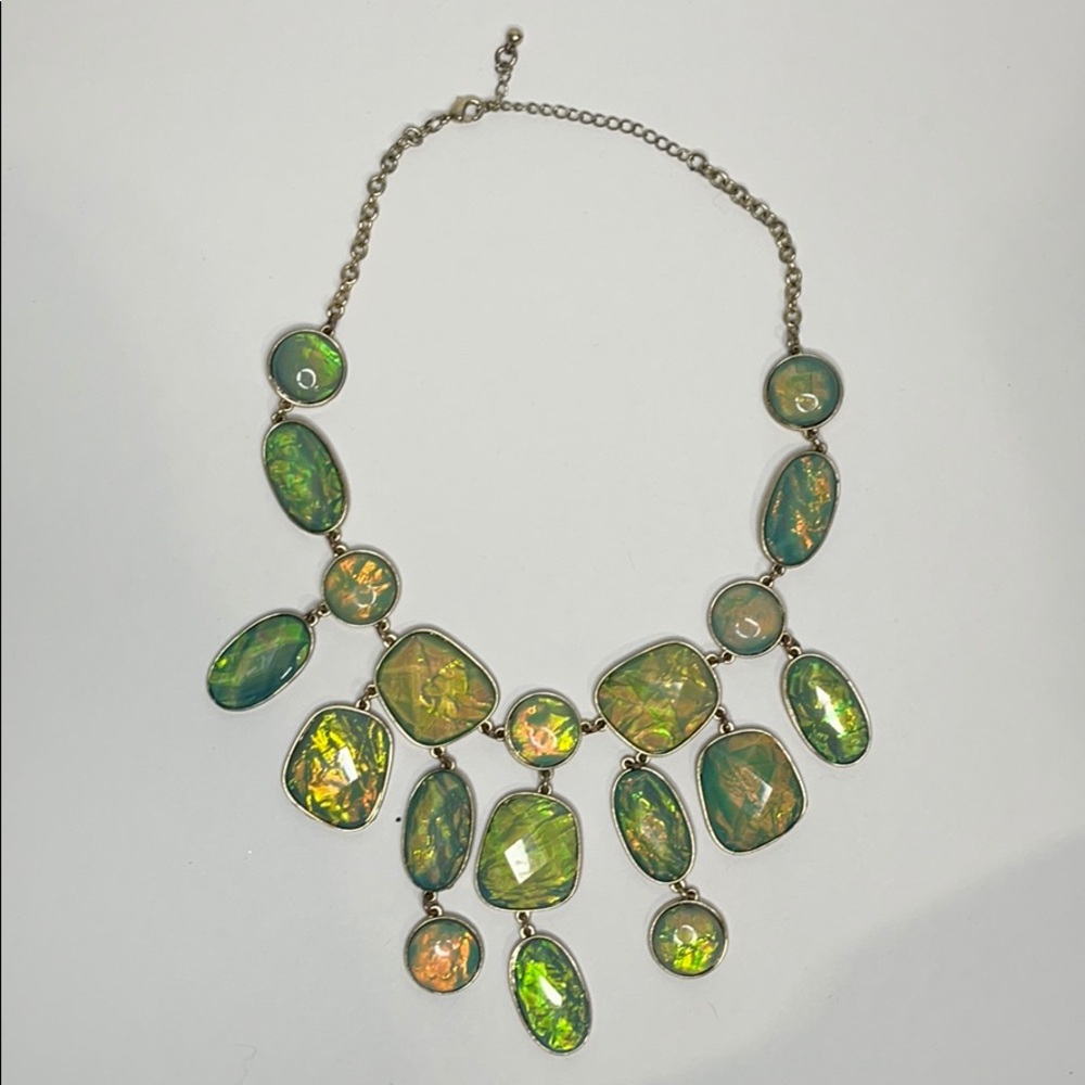 *3 for $20* Blue opal looking statement necklace